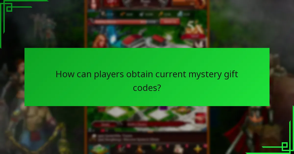 How can players obtain current mystery gift codes?