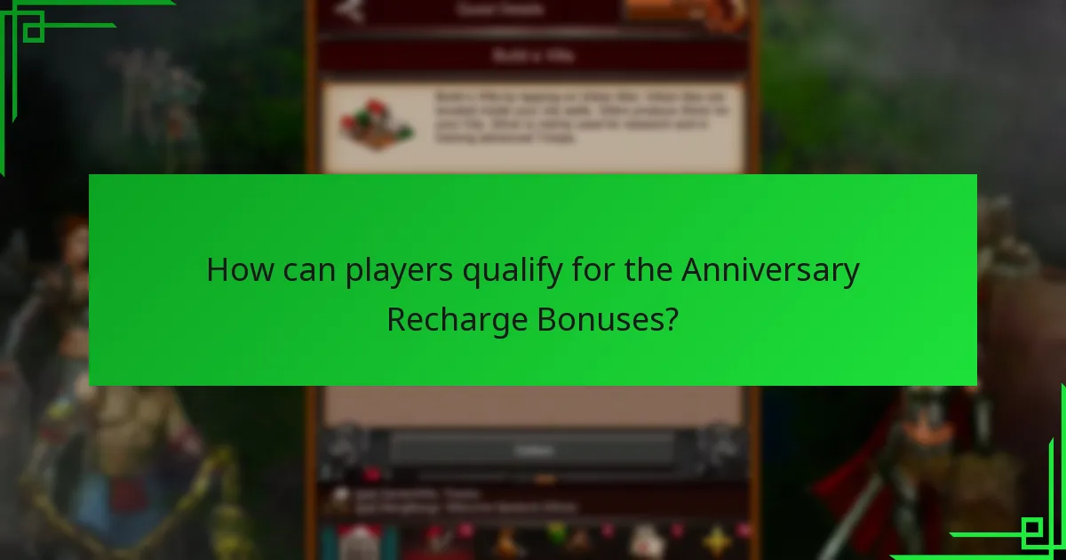 How can players qualify for the Anniversary Recharge Bonuses?