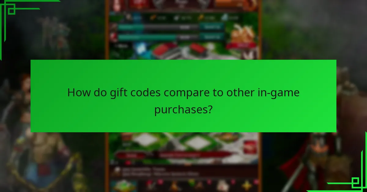 How do gift codes compare to other in-game purchases?