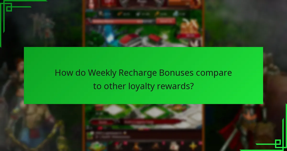 How do Weekly Recharge Bonuses compare to other loyalty rewards?