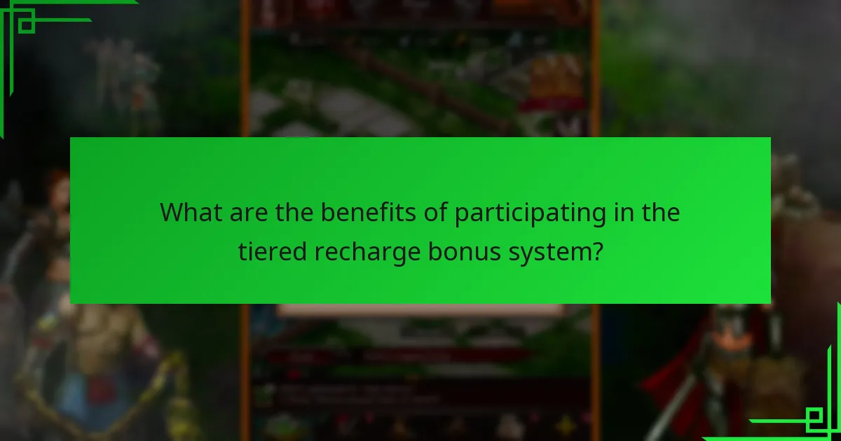 What are the benefits of participating in the tiered recharge bonus system?