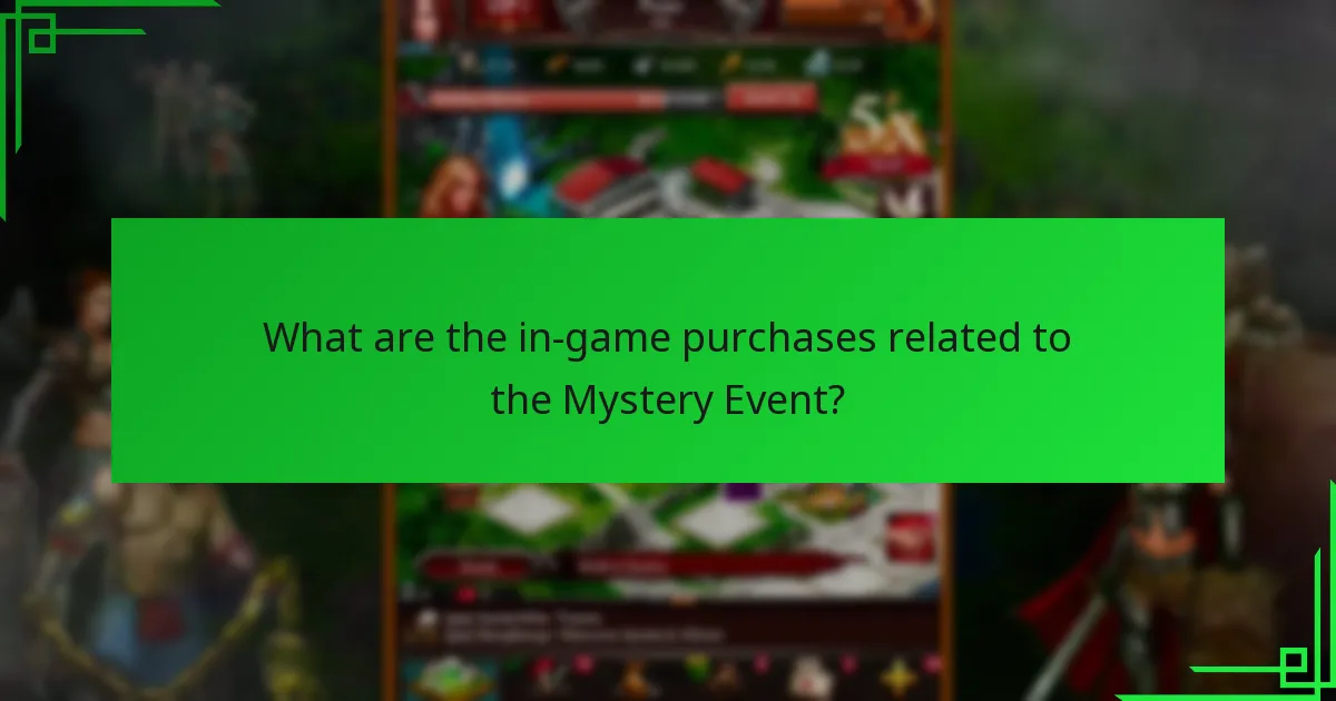 What are the in-game purchases related to the Mystery Event?