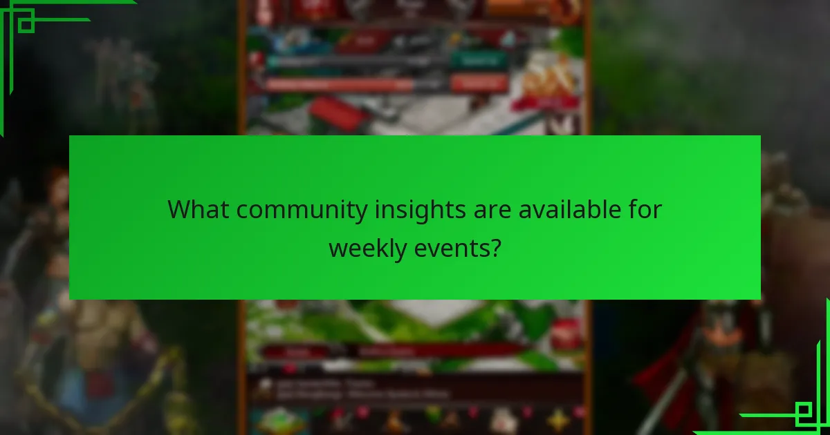 What community insights are available for weekly events?