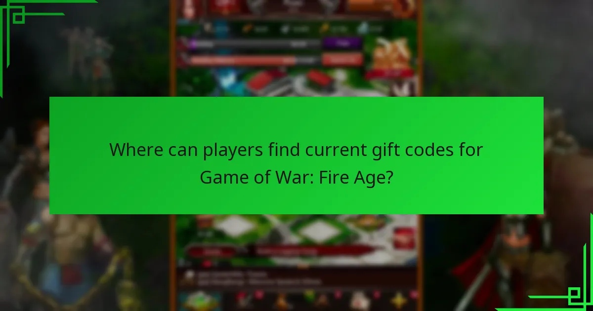 Where can players find current gift codes for Game of War: Fire Age?