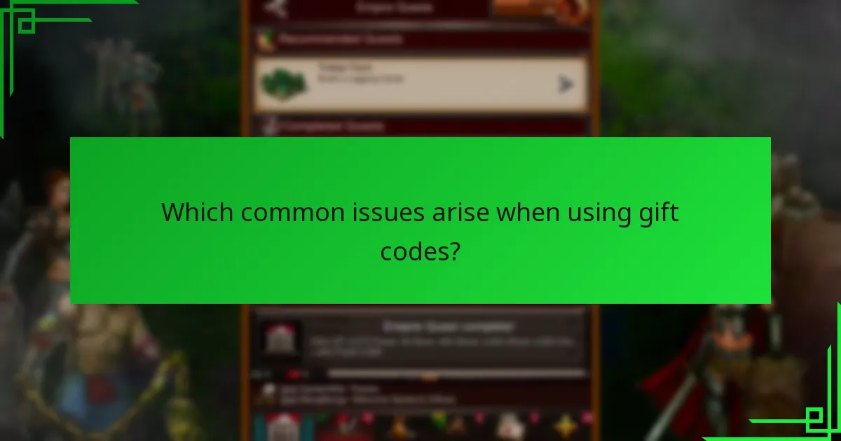 Which common issues arise when using gift codes?