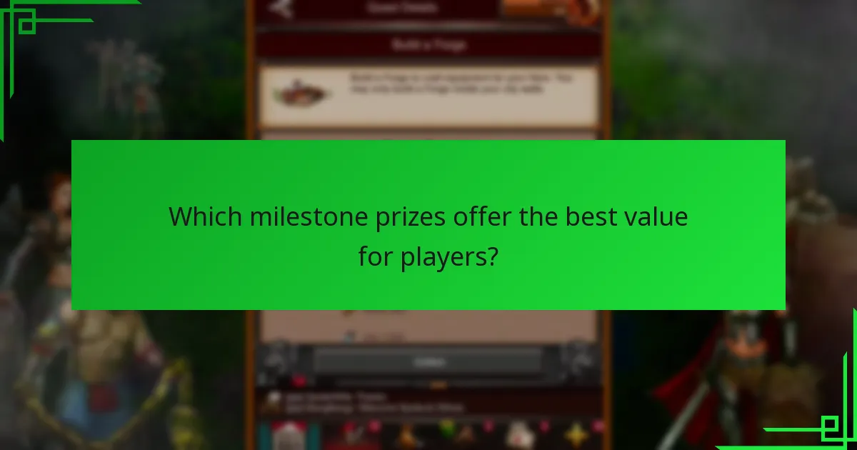 Which milestone prizes offer the best value for players?