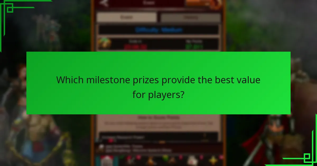 Which milestone prizes provide the best value for players?